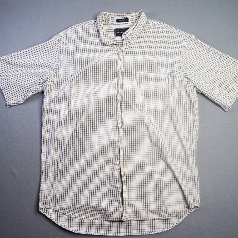 Vintage Britches Plaid Short Sleeve Flannel Button Up Casual Shirt Men Size XL